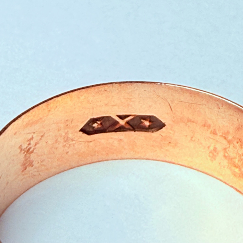 14k Solid Yellow Gold Classic Plain 6.5mm Wide Band Ring Vintage - Picture 5 of 8